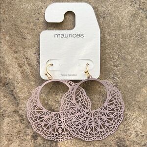 Maurices Blush Lace Hoop Earrings
